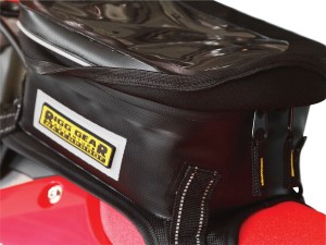 Photo showing SE-3060 Hurricane Dual Sport/Enduro Waterproof Tank Bag close up of waterproof flap